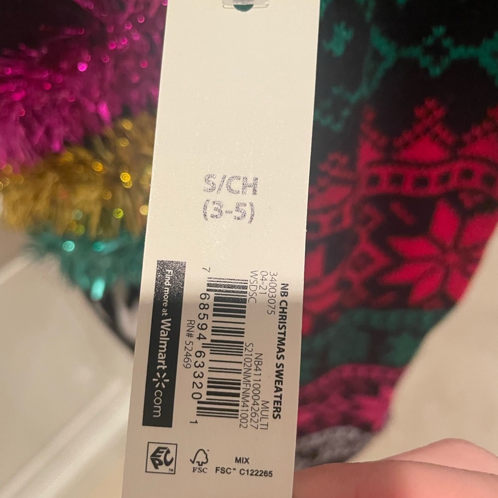A ugly Christmas sweater never worn with tags